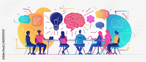 Teamwork concept, An energizing design of a diverse team working together on a project