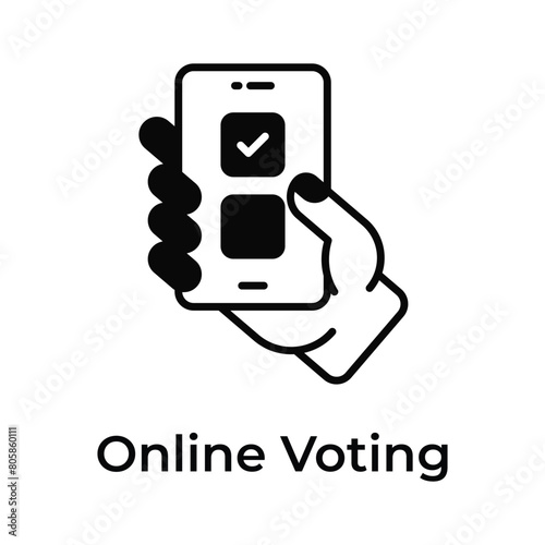 Online voting vector design, isolated on white background
