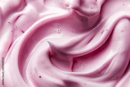 Smooth Pink Swirls of Creamy Texture Close-Up