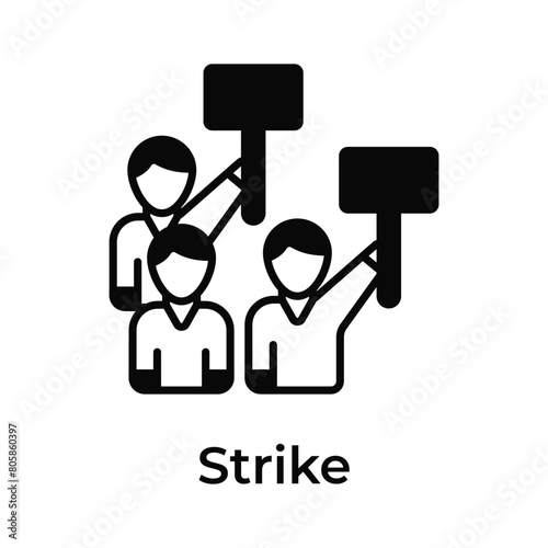 People holding placards showing concept icon of strike, demonstration vector
