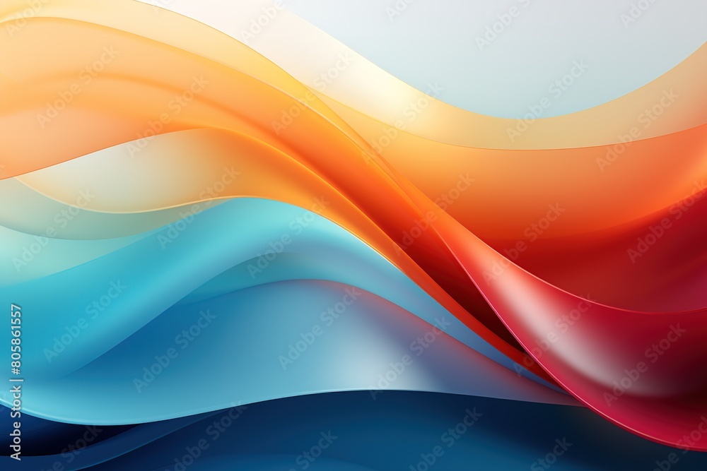 A colorful wave with a red stripe on the left and a yellow stripe on the right