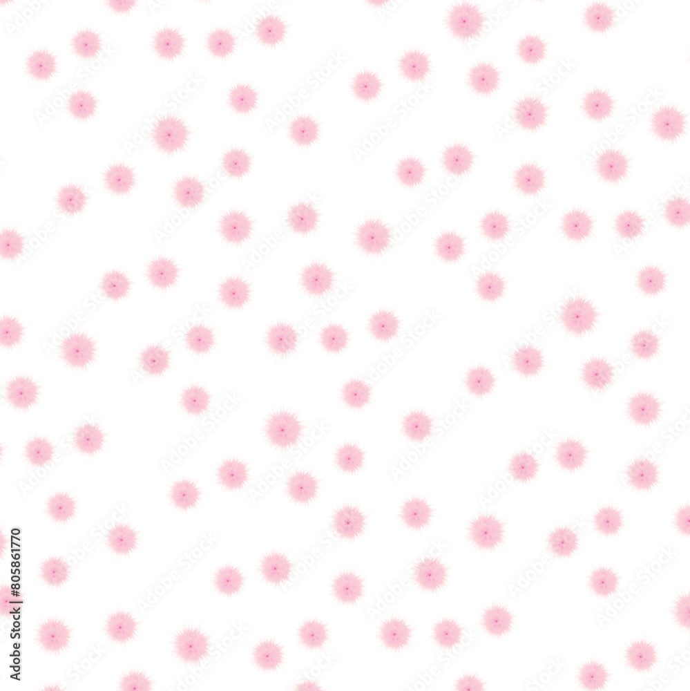 Pattern con soffici fiori rosa