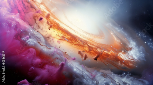 Abstract space background with stars and nebula. 3d illustration.