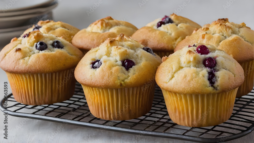 Pretty decorated muffins, AI generated Pretty decorated muffins, AI generated