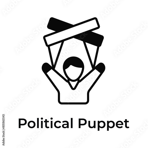 Well designed icon of political puppet in modern style