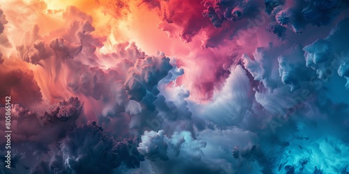 Vibrant Cloudscape With Multiple Cloud Layers photo