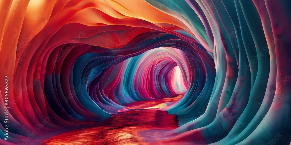 Colorful Tunnel Resembling a Painting