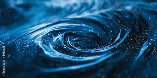 Abstract Blue Swirl Design Evoking Cosmic and Fluid Themes