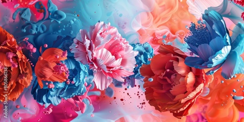 Colorful Flowers Adorning Wall © xartproduction