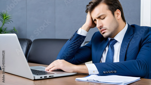 Tired businesspeople, businessperson getting stressed during working hour, AI generated