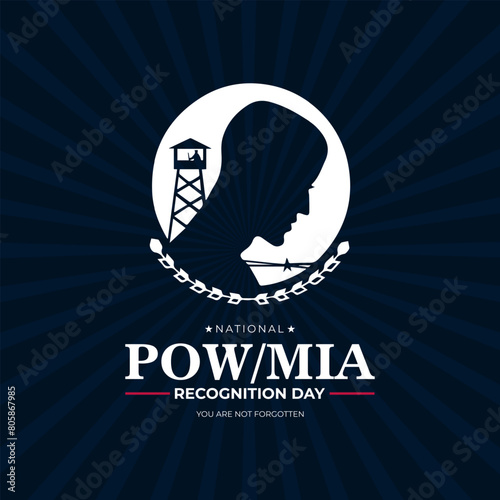 National POW MIA Recognition Day Background Vector Illustration