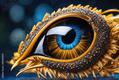 Detailed Decorated Eye Ornament Abstract Jewel