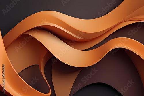 Abstract Orange Background. colorful wavy design wallpaper. creative graphic 3d illustration.