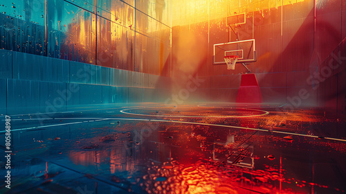 Basketball game in a surreal, abstract world #805868987