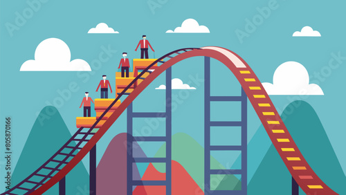 As the coaster ascends to a peak riders feel their hearts race with anticipation mirroring the feeling of anxiety building up inside..