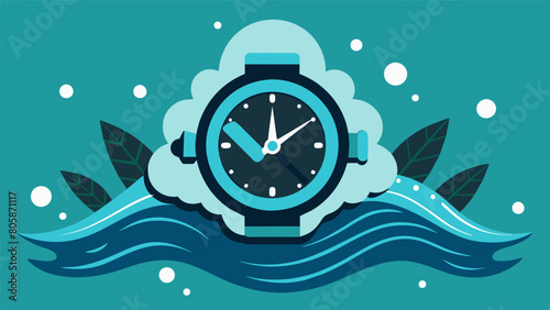 The timepiece is waterresistant a nod to the stoic philosophy of adapting and remaining steadfast in the face of adversity.. Vector illustration