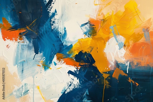 an abstract expressionist piece filled with vibrant shades and tones.