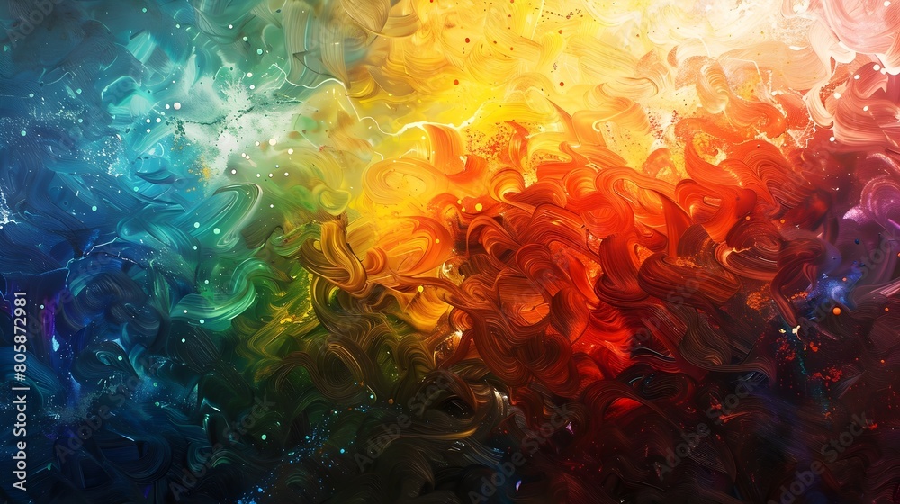 Abstract Rainbow Background in Bold, Saturated Colors