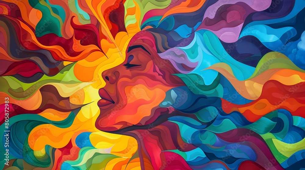 Fototapeta premium abstract colorful Portrait of a Woman