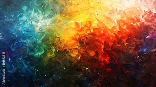 Abstract Rainbow Background in Bold  Saturated Colors