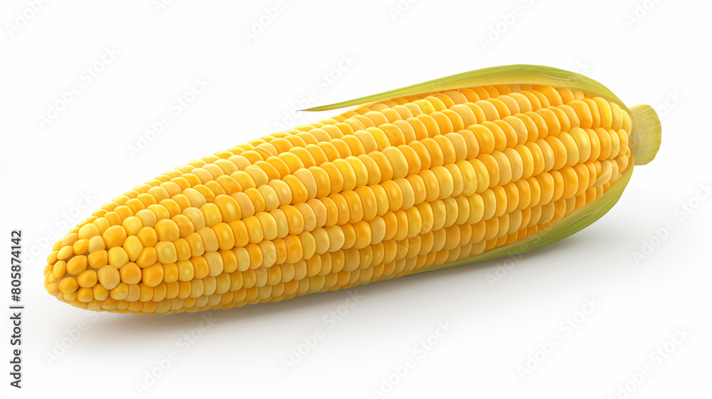 mouth-watering corn cob on a white background, promotional presentation of the product mouth-watering corn cob on a white background, promotional presentation of the product
