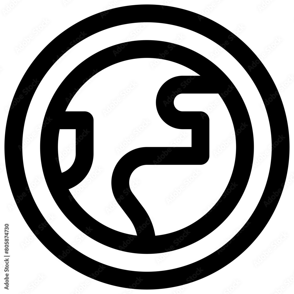 Earth. Editable stroke vector icon. Earth. Editable stroke vector icon.