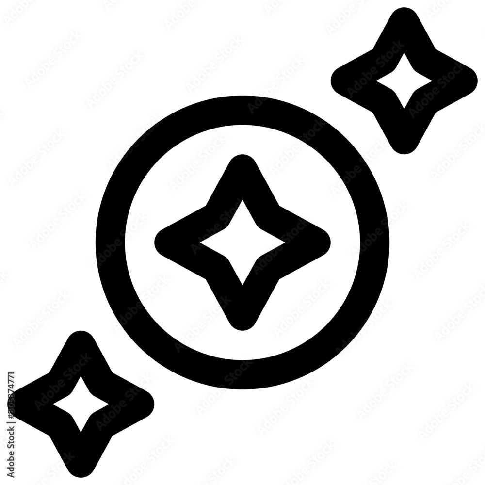 Stars. Editable stroke vector icon.