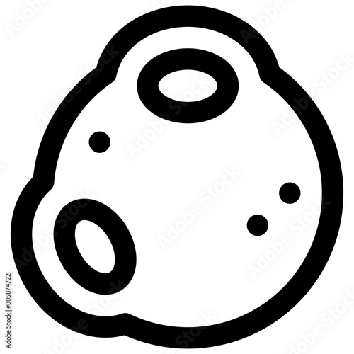 Asteroid. Editable stroke vector icon.