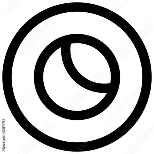 Moon. Editable stroke vector icon.