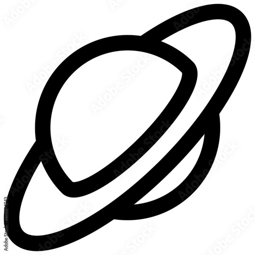 Planetary ring. Editable stroke vector icon. (ID: 805874743)
