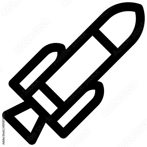 Rocket. Editable stroke vector icon.