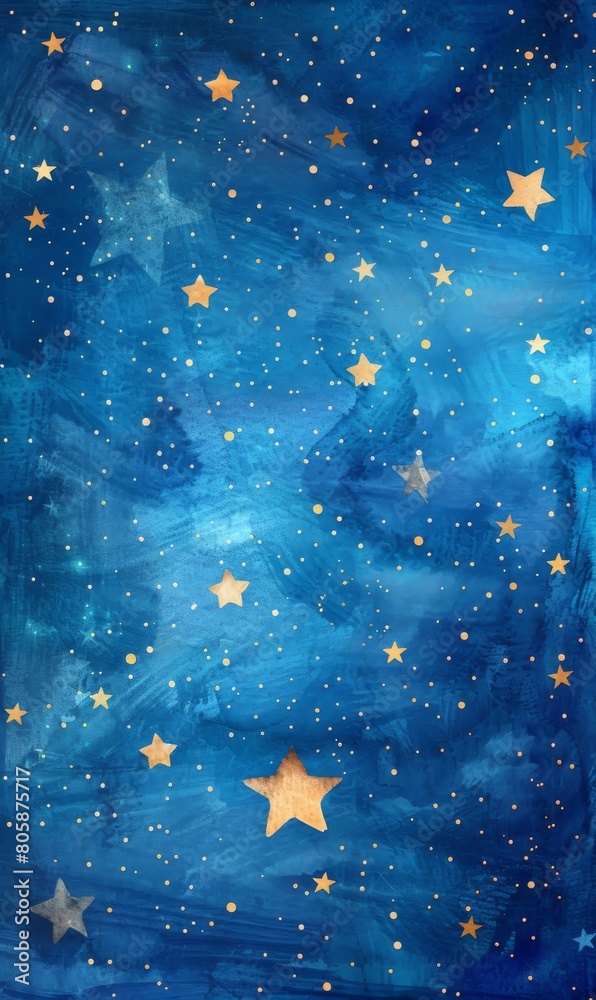 Fototapeta premium Abstract background with glowing stars in night
