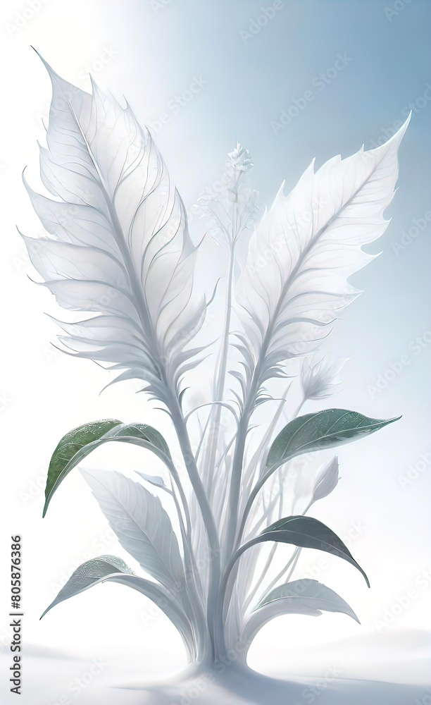 Fototapeta premium Delicate white flowers on a white background, banner for advertising, background for smartphone,