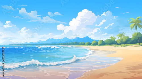 seaside splendor  serene beauty of a summer beach