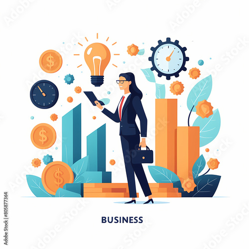 Business Illustration concept. Flat illustration isolated on white background