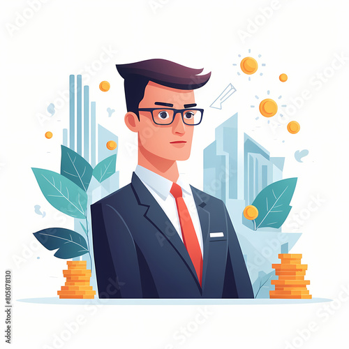Business Illustration concept. Flat illustration isolated on white background