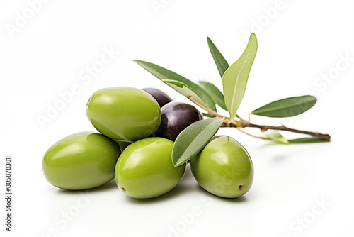 Wallpaper Mural group of olives on isolated white background Torontodigital.ca