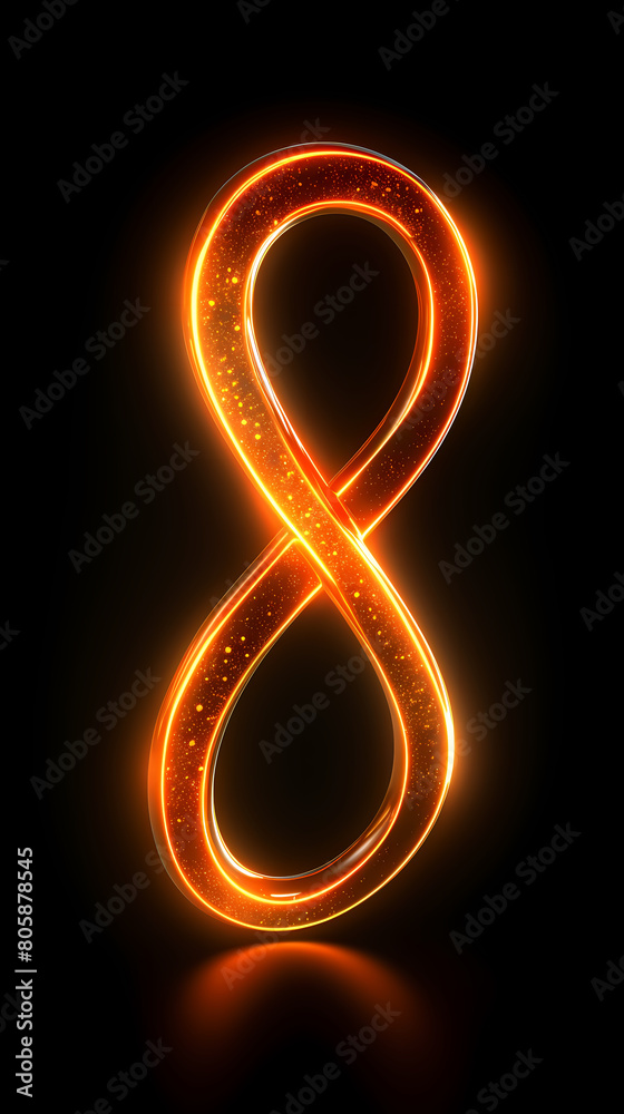 Obraz premium 3D infinity symbol composed of orange glow