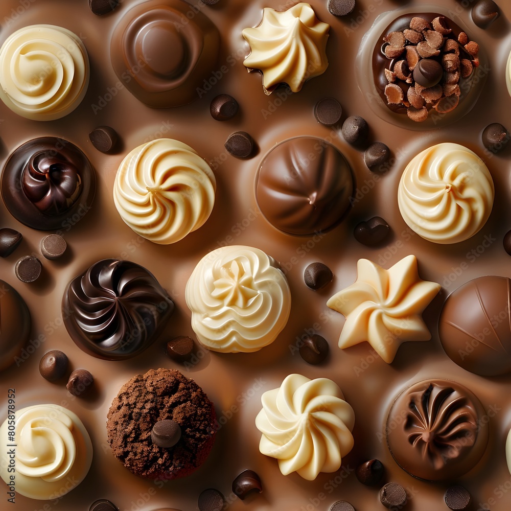 chocolate candies background tile seamless