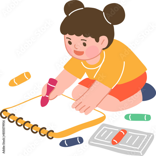 그림그리는아이,스케치북,크레파스