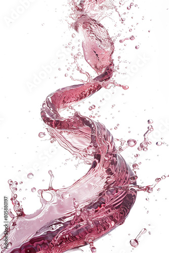 Wine splash isolated on transparent background.