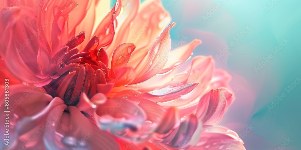 Close-Up of Pink Flower With Water Droplets Close-Up of Pink Flower With Water Droplets