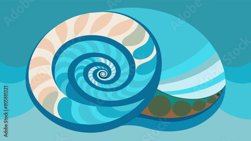 A spiral seashell symbolizing the journey of life and the ability to adapt to changing tides.. Vector illustration