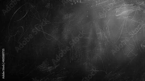 Abstract chalk rubbed out on blackboard or chalkboard texture clean school board for background photo