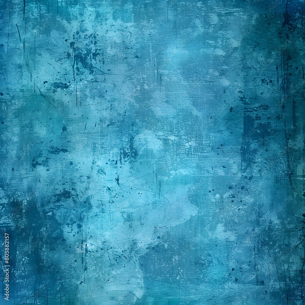 Artistic Blue Grunge Texture with Paint Streaks and Splatters