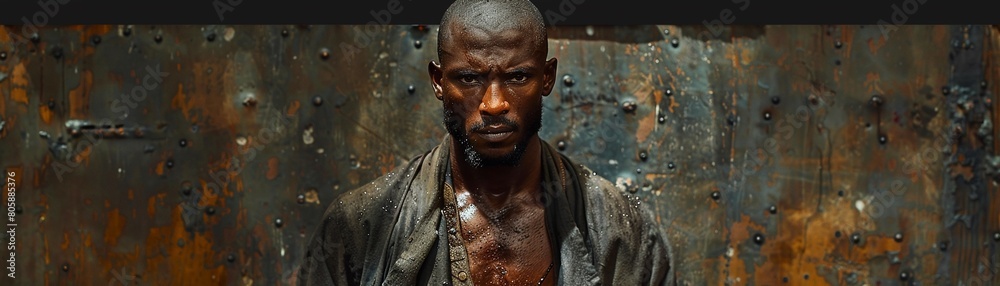 Black bald men, a study in character and strength, urban style Black bald men, a study in character and strength, urban style