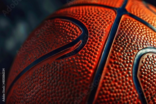 Basketball ball close-up on a dark background. Sport background © Oleh