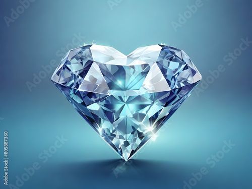 diamonds on blue background shine  reflection Ai generated 