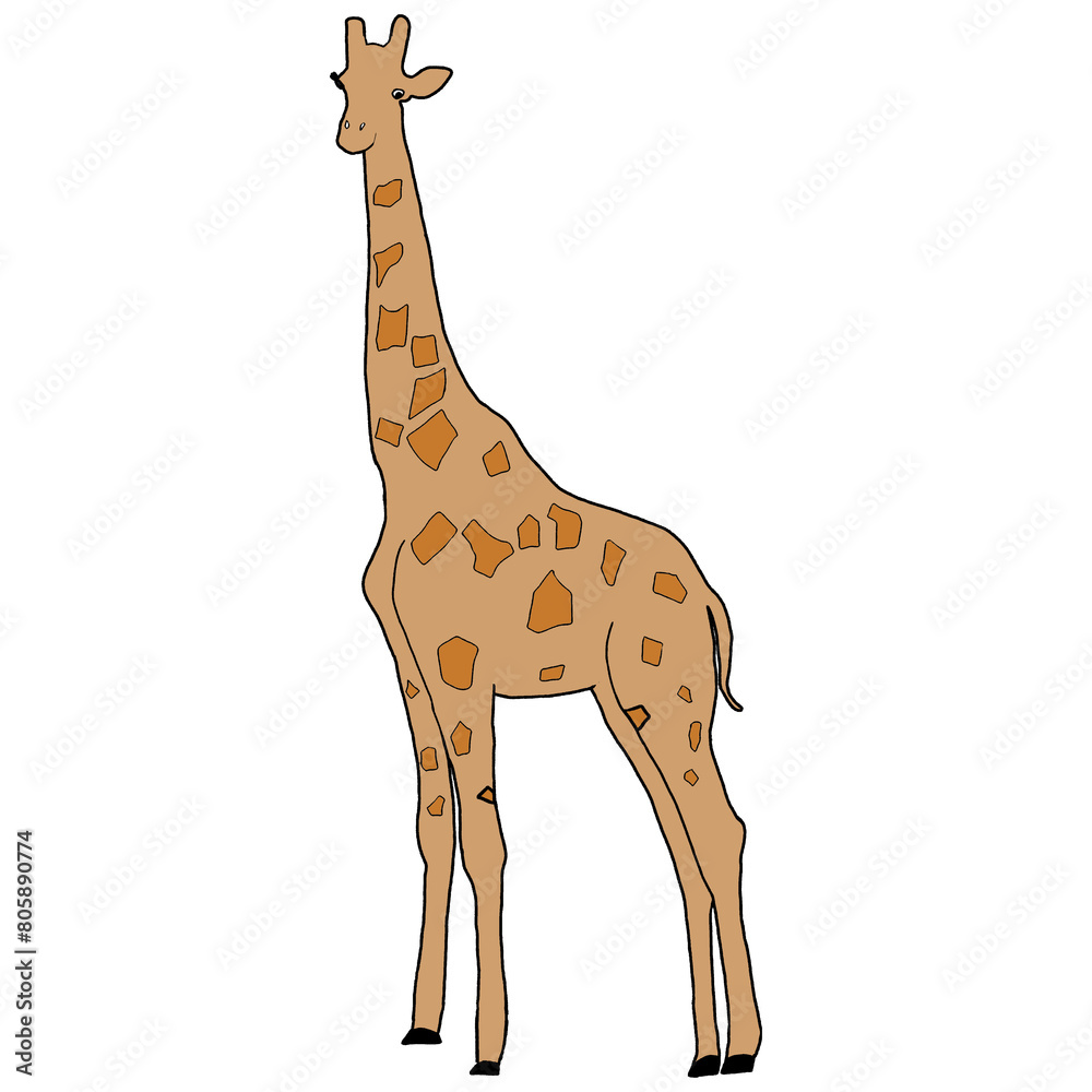 Obraz premium Cute Giraffe Illustration | Giraffe Clip Art | Giraffe Drawing