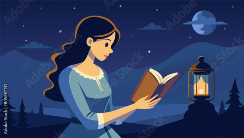 With an oldfashioned lantern by her side she journeyed through the pages of The Adventures of Tom Sawyer entranced by the beauty of the night sky..